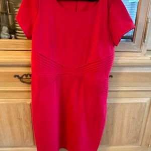 Ellen Tracy red dress polyester spandex
